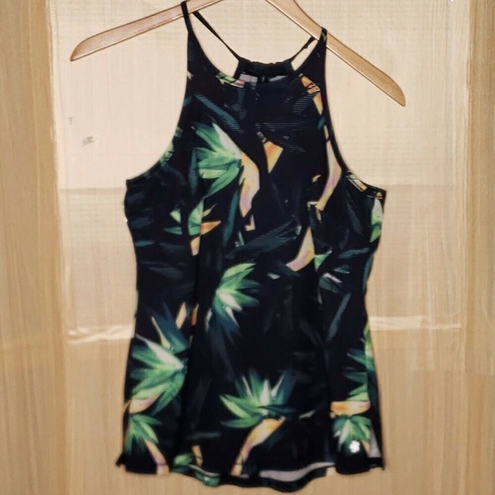 Tek Gear Womens Navy Tropical Athletic Tank Top Small